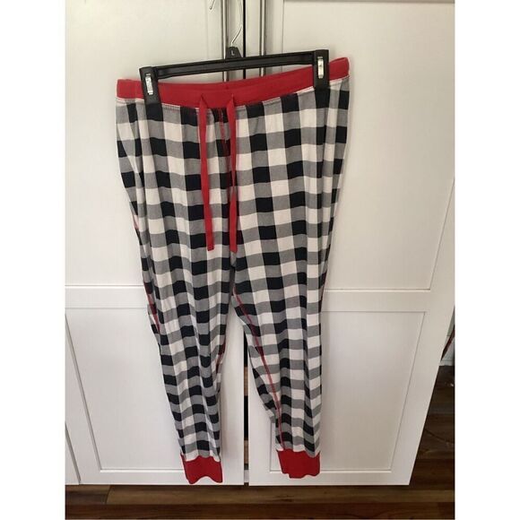 Hanna Andersson Womens Buffalo Check Henley Top Sz M Jogger Pants XL - Picture 3 of 12